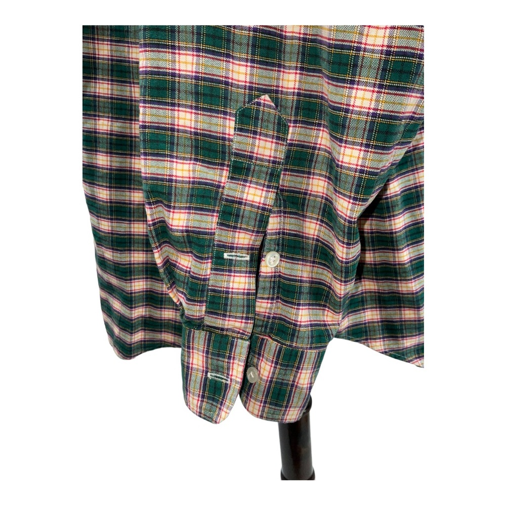 Ralph Lauren Cotton Button Down Long Sleeve Plaid Brushed Shirt - Picture 14 of 16